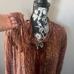 DÔEN Normandy Dress Small Tasseled Paisley Flowy Brown Red Dress Photo 8