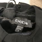 Bebe  Long Strapless Maxi Dress Black Small Pleated Open Leg Slit Photo 8