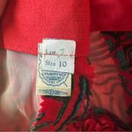 VTG Women’s 1960’s A Line Pencil Skirt Dress Red & Blue Embroidered Size 10 Photo 4