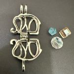 925 Sterling Silver Cage Elephant Pendant with Beads 6g. Photo 8