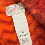 Free People  Beanie Women’s OS Orange Ziggy Fuzzy Hat Chevron Cuffed Skull Cap Photo 2