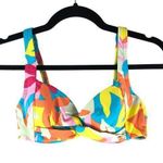 Lands' End Chlorine Resist Twist Front Underwire Bikini Swimsuit Top Colorful 2 Photo 0