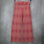 Helen Jon Red Floral Stretch Boho Wide Leg Trouser Paisley Pants S Small Photo 1
