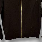 Anne Klein  Black Zip Cardigan Sweater with Rhinestones nwt‎ Photo 2