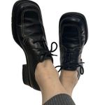 Naturalizer Vintage  Square Toe Chunky Heel Lace Up Leather Oxford, Sz 6 Photo 2