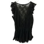 Beach By Exist  Black Semi Sheer Plunge V Neckline Swim Pocket Coverup Romper M Photo 9