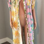 Beulah  Shirt dress in Shades Of Green Purple Paisley Floral Print LARGE #114 Photo 4