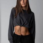 Talentless New  WOMENS CINCH CROP CREW white and gray tie dye L/XL top Photo 1