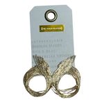 Anthropologie 14k Gold Plated Frayed Metal Ribbon Earrings Photo 3