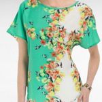Adiva Sea Green Floral Round Neck Blouse Size Medium Photo 0