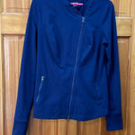 Zella  NAVY Zip Up Active Jacket Stretch Long Sleeve Performance size L Photo 0