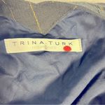 Trina Turk  Black Cold Shoulder Gold Metallic‎ Stripe Rope Belt Dress Photo 5