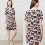 Maeve  Anthropologie Zola Bear Shift Dress Women's 4 Blush Navy Boho Hippie Retro Photo 1