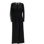 Halston Heritage Halston Jac Sequin Illusion Neck Crepe Wide Leg Jumpsuit Black Size 2 NWT Photo 7