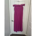 After Six  Evening Dress Gown Size 18 Bright Pink Off Shoulder Pleated Faux‎ Wrap Photo 1