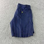 Ralph Lauren LAUREN‎  Shorts Womens Size 10 Blue Gold Pinstripe Gold Button Photo 4