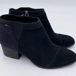 Toms  Women's Loren Suede Wool Blend Ankle Boots Black Size 9 Stacked Heel Photo 1