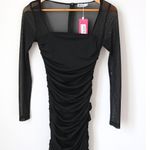 Beginning Boutique Estee Long Sleeve Mesh Party Dress Black Photo 1