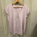 EXPRESS Cute  lilac zip front v-neck cap sleeve flowy boho blouse Photo 7