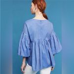 Hemant and Nandita  Anthropologie Lianna blue floral embroidered blouse Photo 3