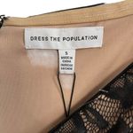 Dress the Population  Off the Shoulder Black Nude Blouson Sleeve Lace Dress NWT Photo 2