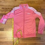Adidas Pink White Full Zip Classic Stripe Track Activewear Jacket Size Medium Photo 6