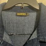 Reborn Dark Blue Denim Jacket with Ruffled Cap Sleeves & Hem Sz M Size M Photo 2