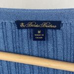 Brooks Brothers  Blue Ribbed Open Front Long Sleeve Cardigan Sweater M Photo 2