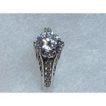 DQ CZ 8.44mm Cubic Zirconia High Setting Sterling Silver CZ accents SZ 11 Ring Photo 7