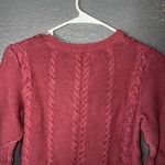 Down East Women’s Cable Knit Sweater Small Maroon Red Long Sleeve Pullover Photo 4