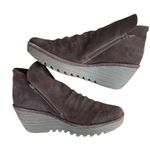 Fly London  Chocolate Brown Suede Yip Women’s Wedge Booties Size 41 Minimalist. Photo 4