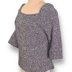 Ann Taylor Marled Knit Sweater Maroon Neutral Pullover Knit Square Neck Medium Photo 3