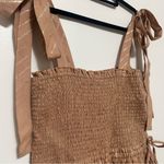 House of Harlow 1960 Corinne Shirred Ruffled Dress Size Small Gold Photo 7