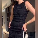 DISSH Davina 100% linen Shirred Mini Dress 4 Black Photo 6