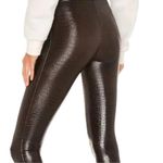 Spanx Shiny Black Croc-Embossed Faux Leather Leggings Size S/P New Photo 2