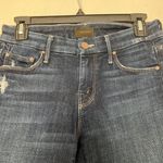 MOTHER Denim MOTHER Looker Ankle Fray Dark Wash Distressed Raw Hem Skinny Leg Jeans Size 25 Photo 2