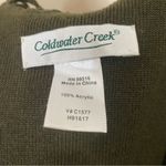 Coldwater Creek Olive green acrylic fringe sweater poncho Photo 2