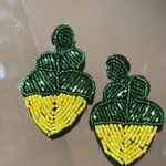 Erika Williner Designs Rice Bead Fruit Lemon Earrings Green Photo 2