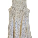 Free People Ivory Cream Lace Sleeveless Skater Skirt Dress w/ Slip Small Photo 1
