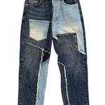 Revice Denim Revice Women’s Patchwork Jeans Size 28 Distressed Denim High Rise Raw Hem USA Photo 0