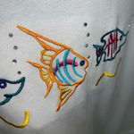 Infinity Vintage White Fish/Cruise/Coastal Embroidered Short/Top set Medium Photo 9