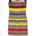 J. McLaughlin  yellow red striped strapless dress 0 Photo 2