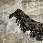 Sharmark Las Vegas Metallic Gold Sequin Beaded Shawl Wedding Flapper Party Wrap Black Photo 3