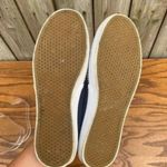 Vans Navy Blue Ivory stripes stripped Round Toe Lace slip on shoes 7.5 Photo 6