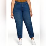 Terra & Sky Womens Jeans Size 26W High Rise Straight Leg Med Wash Distressed New Photo 1