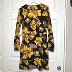 PARISIAN Women Floral Print Faux Wrap Ruffle Long Sleeve Mini Dress Size 8 Black Photo 5