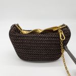 ZARA  Woven Woven Mini Bag Gold Twisted Handle Brown Crossbody Minimal Urban Photo 4