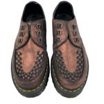 Dr. Martens Ashley Leather Platform Creeper Loafer Shoes Copper Bronze Metallic Photo 2