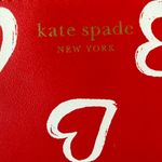Kate Spade : Red Heart-Print Brushtone Pencil holder/Makeup holder- Gold Tone Photo 1