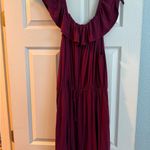 Red Ruffled Ruched Maxi Sundress Size 2X Photo 5